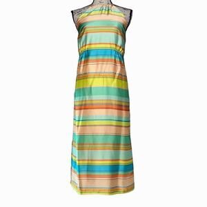 Ann Taylor striped halter dress 2‎